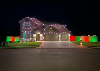Temporary Christmas Light Install in Aubrey